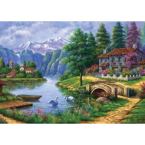 Art Puzzle (5371) - "Lake Village" - 1500 brikker puslespil