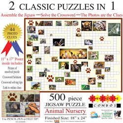 SunsOut (10160) - Irv Brechner: "Puzzle Combo, Animal Nursery" - 500 brikker puslespil
