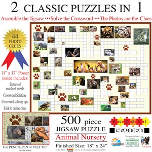 SunsOut (10160) - Irv Brechner: "Puzzle Combo, Animal Nursery" - 500 brikker puslespil