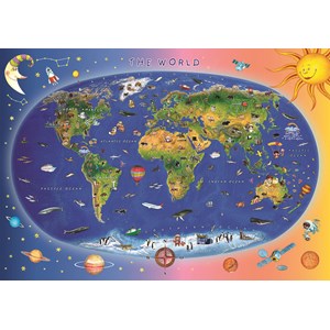 Dino (47213) - "World Map for Kids" - 300 brikker puslespil