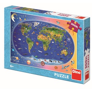 Dino (47213) - "World Map for Kids" - 300 brikker puslespil