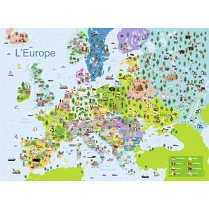Nathan (86835) - "Kort over Europa" - 150 brikker puslespil