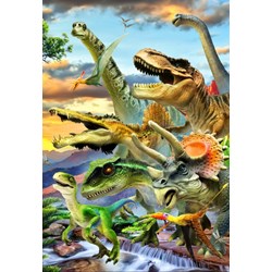 Bluebird Puzzle (70374) - Howard Robinson: "Dino Sunset" - 260 brikker puslespil