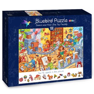 Bluebird Puzzle (70350) - Lyudmyla Kharlamova: "Search and Find, The Toy Factory" - 150 brikker puslespil