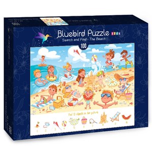 Bluebird Puzzle (70351) - Lyudmyla Kharlamova: "Search and Find, The Beach" - 100 brikker puslespil