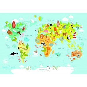 Bluebird Puzzle (70357) - Olga Utchenko: "World Map for Kids" - 150 brikker puslespil