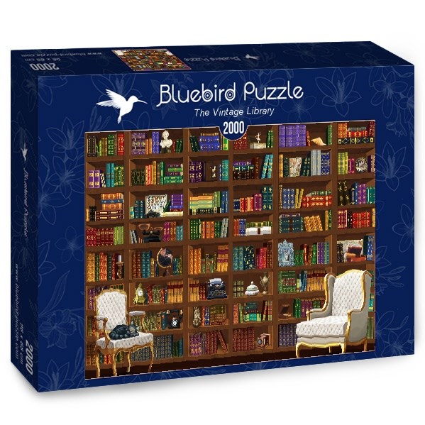 Bluebird Puzzle (70274) - Matthieu Martin: "The Vintage Library" - 2000 brikker puslespil