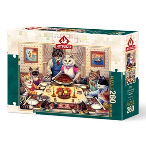Art Puzzle (5025) - Don Roth: "Cat Family" - 260 brikker puslespil