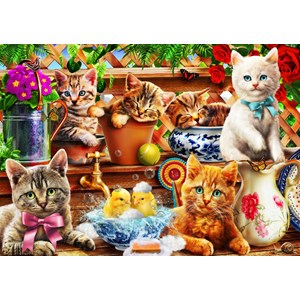 Bluebird Puzzle (70400) - Adrian Chesterman: "Kittens in the Potting Shed" - 100 brikker puslespil
