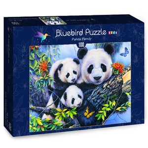 Bluebird Puzzle (70395) - Jenny Newland: "Panda Family" - 100 brikker puslespil
