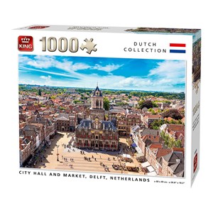 King International (55869) - "City Hall and Market, Delft, Netherlands" - 1000 brikker puslespil