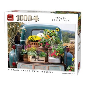 King International (55862) - "Vintage Truck with Flowers" - 1000 brikker puslespil