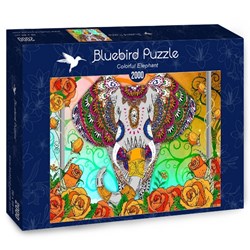 Bluebird Puzzle (70002) - "Colorful Elephant" - 2000 brikker puslespil