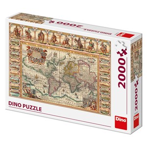 Dino (56115) - "Antique World Map" - 2000 brikker puslespil