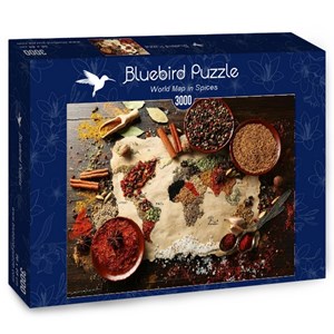 Bluebird Puzzle (70014) - "World Map in Spices" - 3000 brikker puslespil