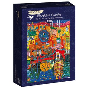 Bluebird Puzzle (60064) - Friedensreich Hundertwasser: "The 30 Days Fax Painting, 1996" - 1000 brikker puslespil