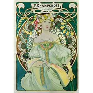 Bluebird Puzzle (60033) - Alphonse Mucha: "Daydream, 1897" - 1000 brikker puslespil