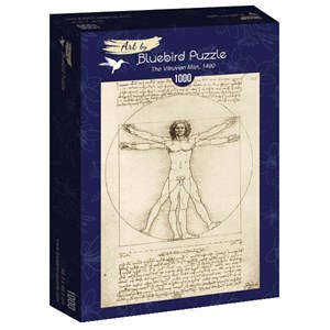 Bluebird Puzzle (60009) - Leonardo Da Vinci: "The Vitruvian Man, 1490" - 1000 brikker puslespil