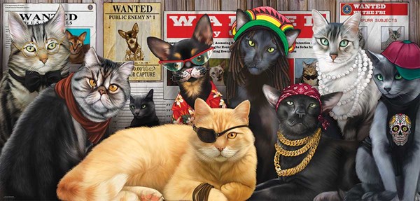 SunsOut (49012) - Lucia Guarnatta: "Cat Lineup" - 1000 brikker puslespil