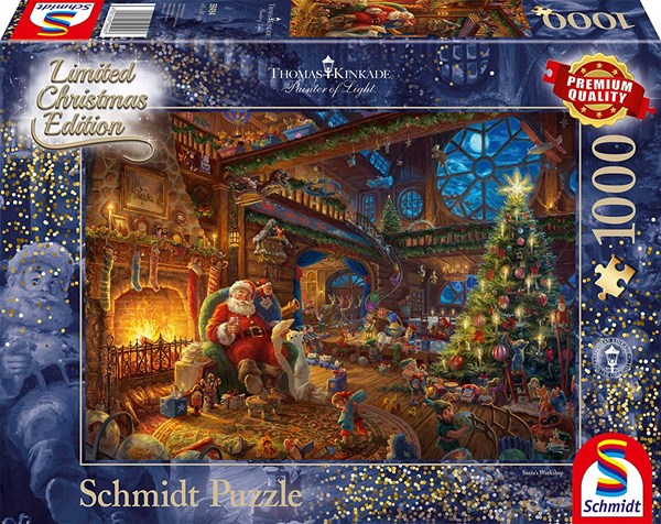 Schmidt Spiele (59494) - Thomas Kinkade: "Santa Claus and His Secret Helper" - 1000 brikker puslespil