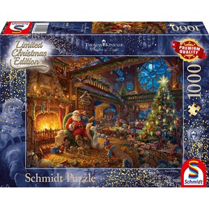 Schmidt Spiele (59494) - Thomas Kinkade: "Santa Claus and His Secret Helper" - 1000 brikker puslespil