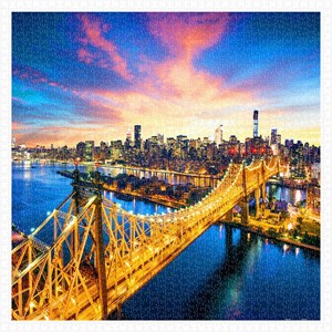 Pintoo (h1786) - "Manhattan with Queensboro Bridge, New York" - 1600 brikker puslespil