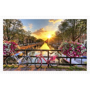 Pintoo (h1770) - "Beautiful Sunrise Over Amsterdam" - 1000 brikker puslespil