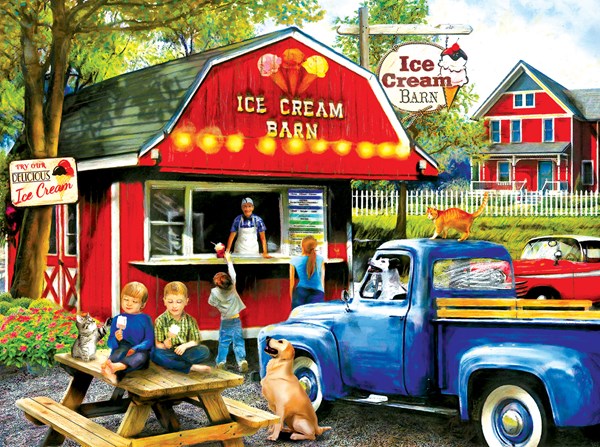 SunsOut (28858) - Tom Wood: "The Ice Cream Barn" - 1000 brikker puslespil