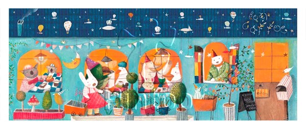 Pintoo (h1787) - Nan Jun: "Bear Coffee" - 1000 brikker puslespil