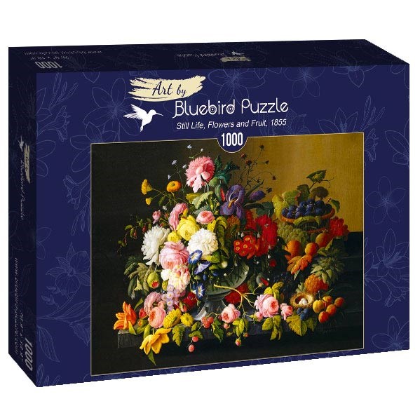 Bluebird Puzzle (60030) - Severin Roesen: "Still Life, Flowers and Fruit, 1855" - 1000 brikker puslespil
