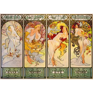 Bluebird Puzzle (60056) - Alphonse Mucha: "Four Seasons, 1900" - 1000 brikker puslespil