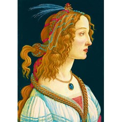 Bluebird Puzzle (60023) - Sandro Botticelli: "Idealized Portrait of a Lady, 1480" - 1000 brikker puslespil