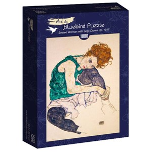 Bluebird Puzzle (60092) - Egon Schiele: "Seated Woman with Legs Drawn Up, 1917" - 1000 brikker puslespil