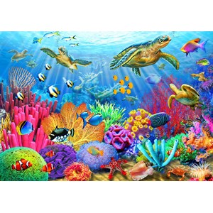 Bluebird Puzzle (70159) - Adrian Chesterman: "Turtle Coral Reef" - 1000 brikker puslespil
