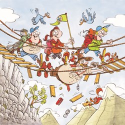 PuzzelMan (814) - "Scouts & Squirrels, Suspension bridge" - 210 brikker puslespil