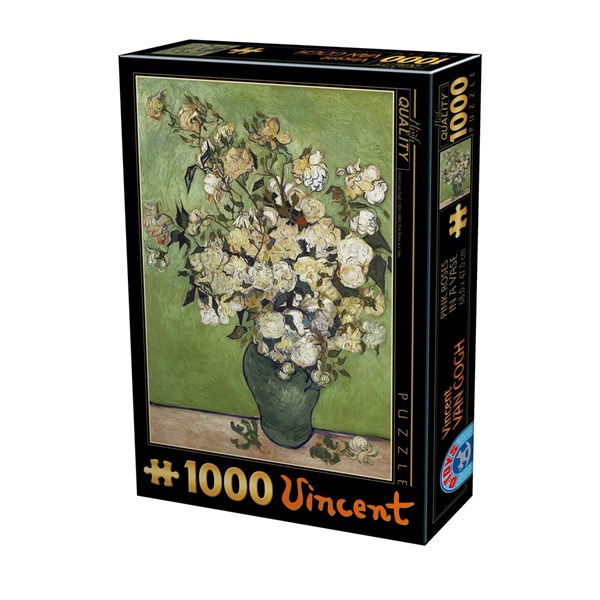 D-Toys (75871) - Vincent van Gogh: "Vincent Van Gogh, Pink Roser" - 1000 brikker puslespil