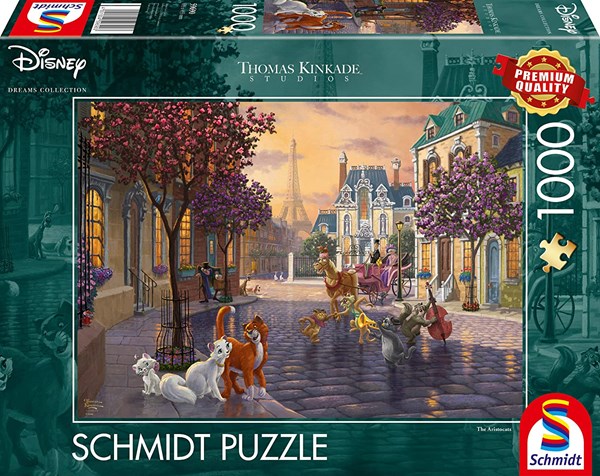 Schmidt Spiele (59690) - Thomas Kinkade: "Disney, The Aristocats" - 1000 brikker puslespil