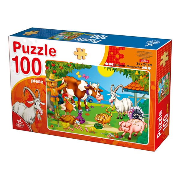 Deico (76601) - "Farm Animals" - 100 brikker puslespil