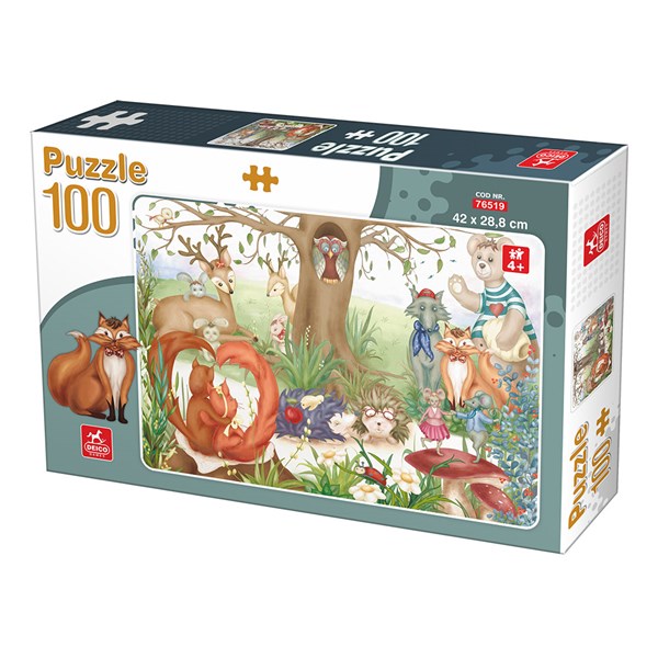 Deico (76519) - "Forest Animals" - 100 brikker puslespil