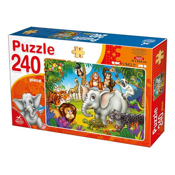 Deico (76632) - "Wild Animals" - 240 brikker puslespil