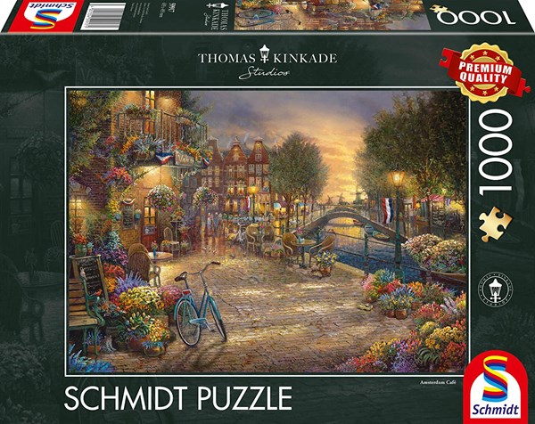 Schmidt Spiele (59917) - Thomas Kinkade: "Amsterdam" - 1000 brikker puslespil