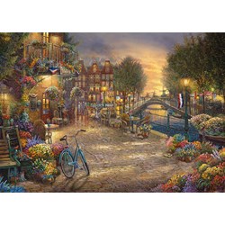 Schmidt Spiele (59917) - Thomas Kinkade: "Amsterdam" - 1000 brikker puslespil