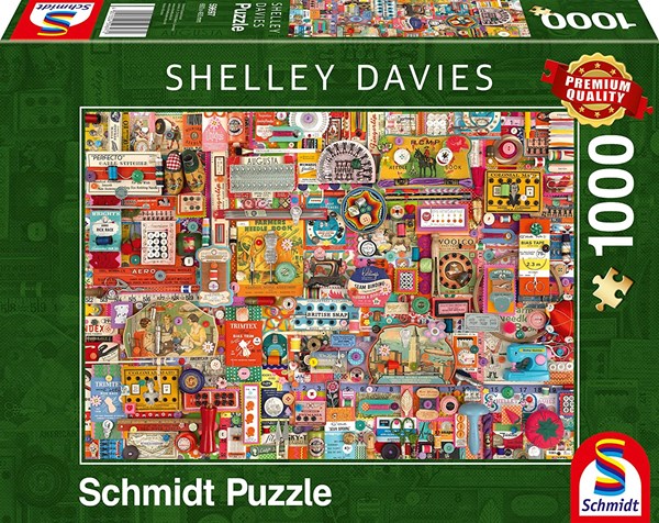 Schmidt Spiele (59697) - Shelley Davies: "Vintage Handmade Items" - 1000 brikker puslespil