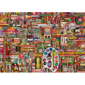 Schmidt Spiele (59698) - Shelley Davies: "Vintage Artist Materials" - 1000 brikker puslespil