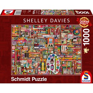 Schmidt Spiele (59698) - Shelley Davies: "Vintage Artist Materials" - 1000 brikker puslespil