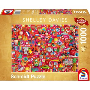 Schmidt Spiele (59699) - Shelley Davies: "Vintage Toys" - 1000 brikker puslespil