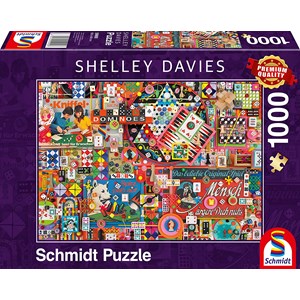 Schmidt Spiele (59900) - Shelley Davies: "Vintage Board Games" - 1000 brikker puslespil