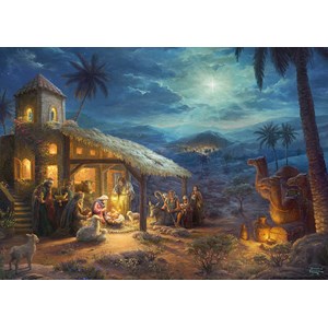 Schmidt Spiele (59676) - Thomas Kinkade: "Spirit, Jesus' Birt" - 1000 brikker puslespil