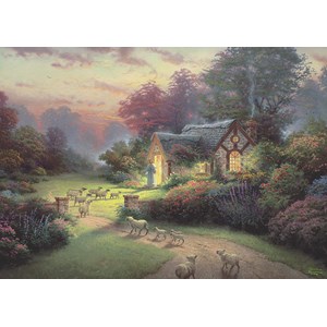 Schmidt Spiele (59678) - Thomas Kinkade: "Spirit, Cottage of the Good Shepherd" - 1000 brikker puslespil