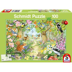 Schmidt Spiele (56370) - "Animals of the Forest" - 100 brikker puslespil
